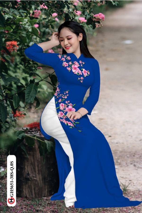 Vải Áo Dài Hoa In 3D Độc Đáo AD GH5651