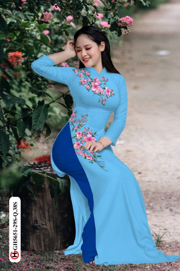 Vải Áo Dài Hoa In 3D Độc Đáo AD GH5651