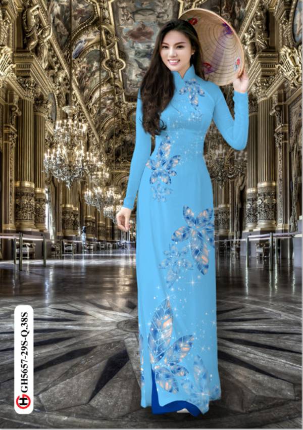 Vải Áo Dài Hoa In 3D Thiết Kế 2021 AD GH5657 31 Vải Áo Dài Hoa In 3D Thiết Kế 2021 AD GH5657
