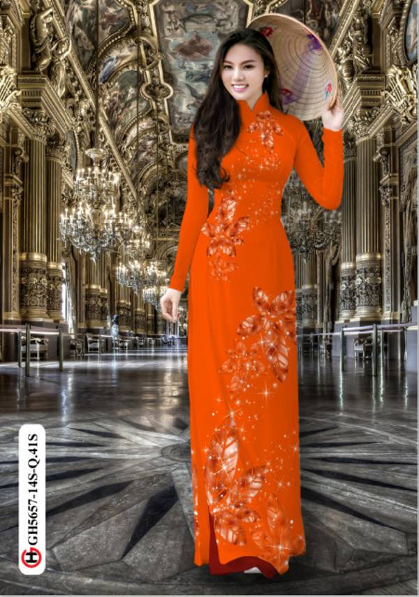 Vải Áo Dài Hoa In 3D Thiết Kế 2021 AD GH5657 38 Vải Áo Dài Hoa In 3D Thiết Kế 2021 AD GH5657