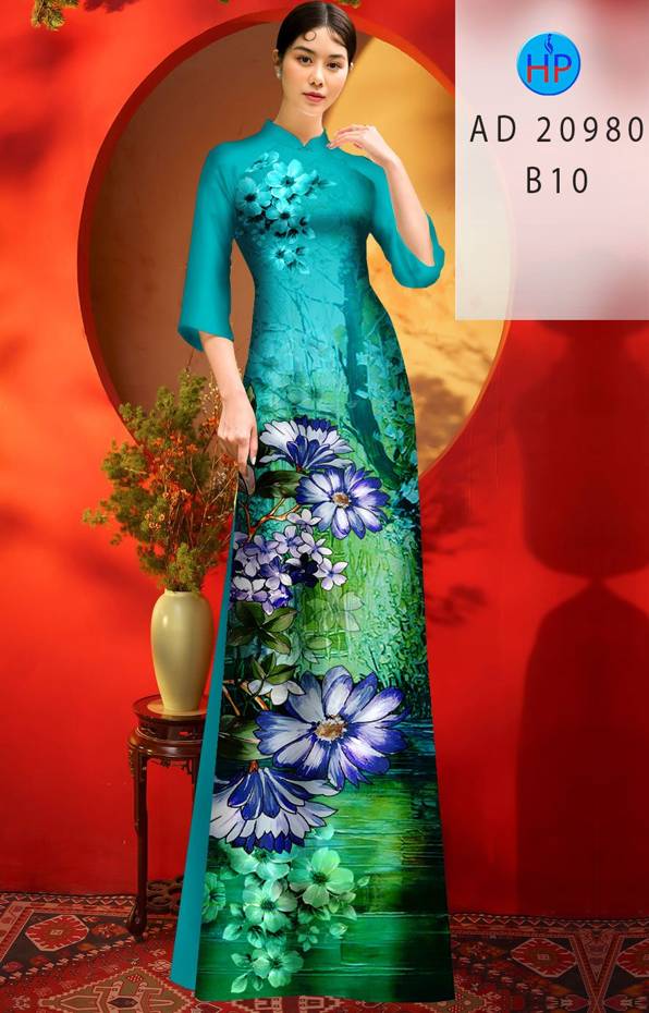 Vải Áo Dài Hoa Cúc Thiết Kế 2021 AD 20980