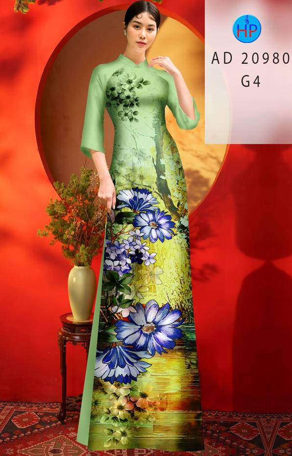 Vải Áo Dài Hoa Cúc Thiết Kế 2021 AD 20980