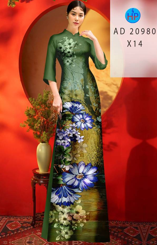 Vải Áo Dài Hoa Cúc Thiết Kế 2021 AD 20980