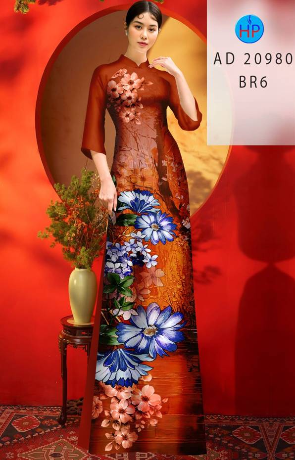 Vải Áo Dài Hoa Cúc Thiết Kế 2021 AD 20980