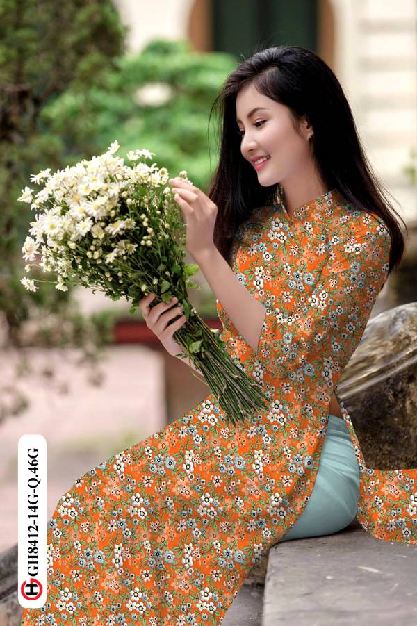 Vải Áo Dài Hoa Nhí Mới Ra AD GH8421