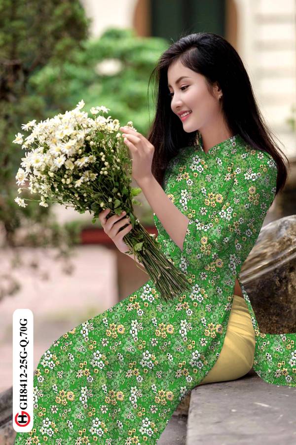 Vải Áo Dài Hoa Nhí Mới Ra AD GH8421