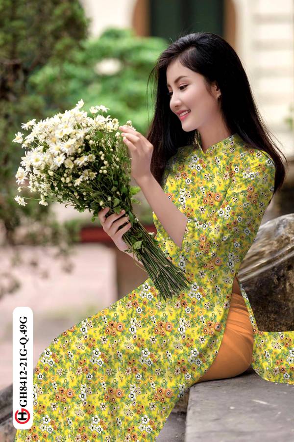 Vải Áo Dài Hoa Nhí Mới Ra AD GH8421
