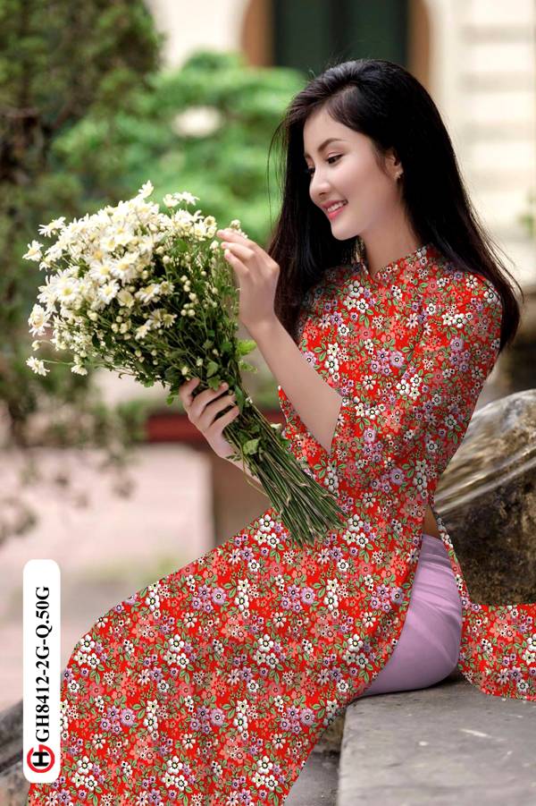 Vải Áo Dài Hoa Nhí Mới Ra AD GH8421