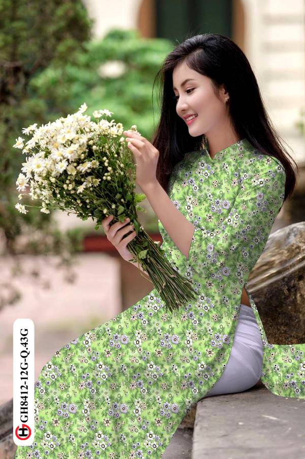 Vải Áo Dài Hoa Nhí Mới Ra AD GH8421