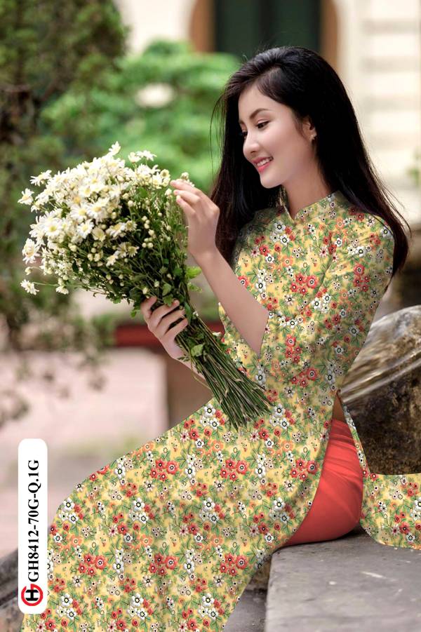 Vải Áo Dài Hoa Nhí Mới Ra AD GH8421