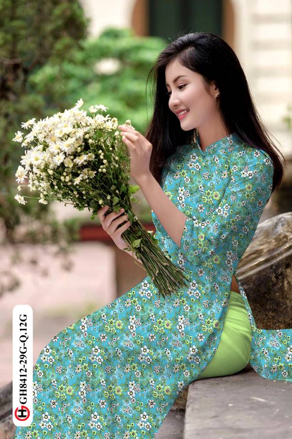 Vải Áo Dài Hoa Nhí Mới Ra AD GH8421