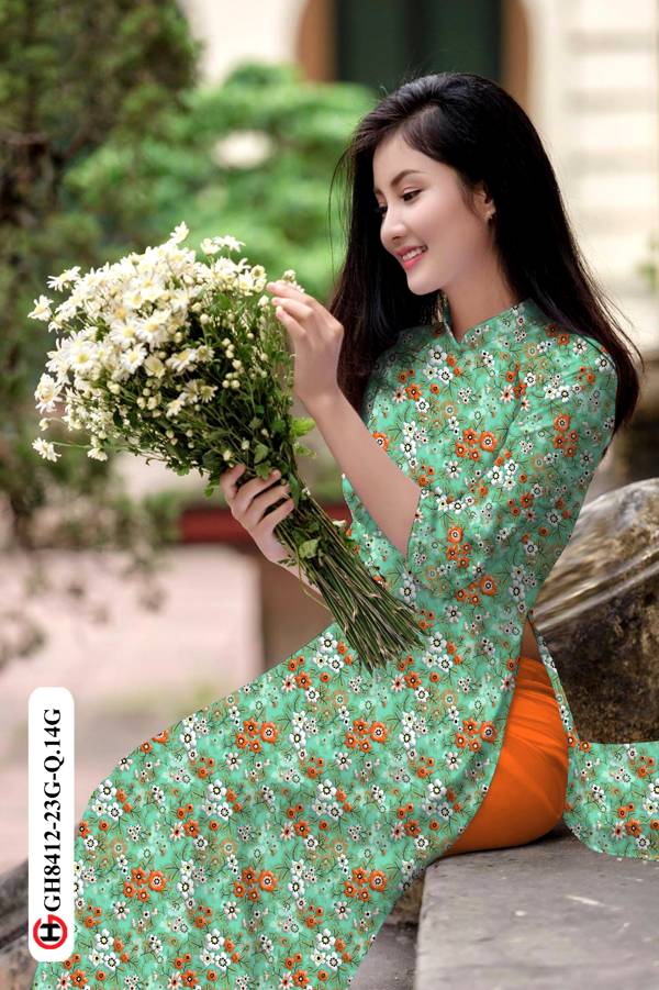 Vải Áo Dài Hoa Nhí Mới Ra AD GH8421