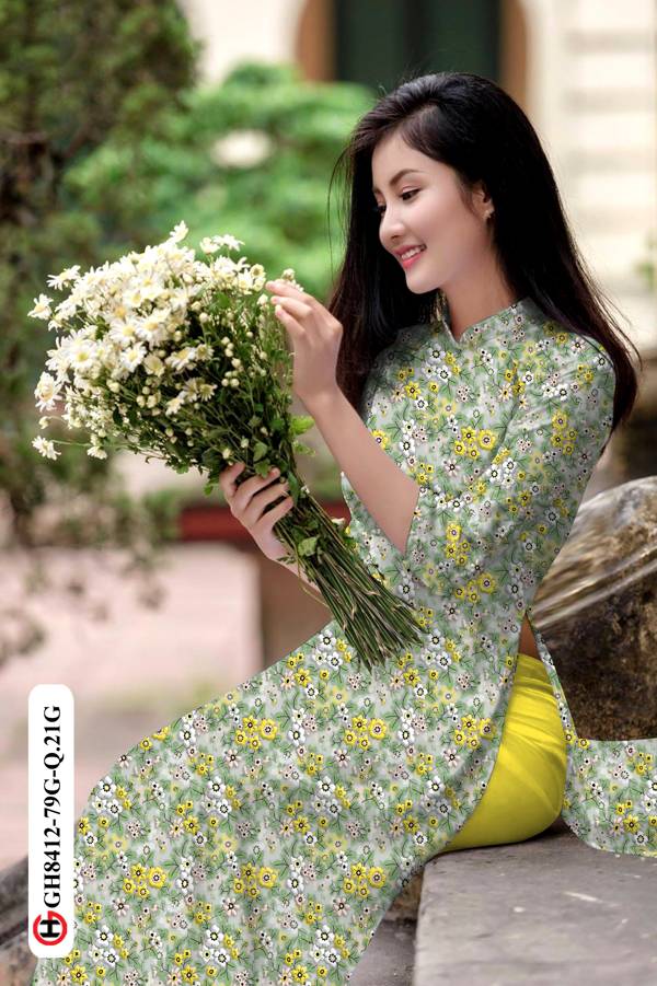 Vải Áo Dài Hoa Nhí Mới Ra AD GH8421