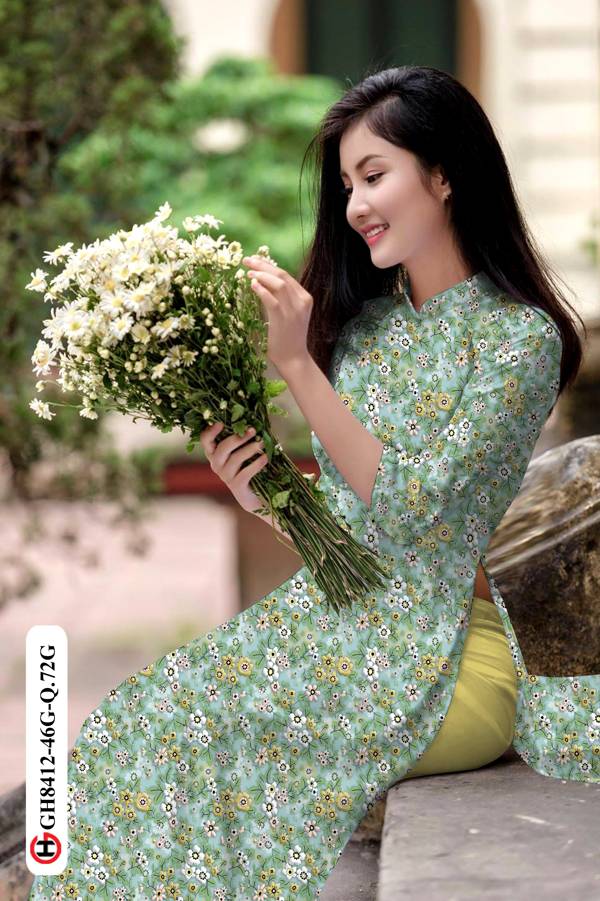 Vải Áo Dài Hoa Nhí Mới Ra AD GH8421