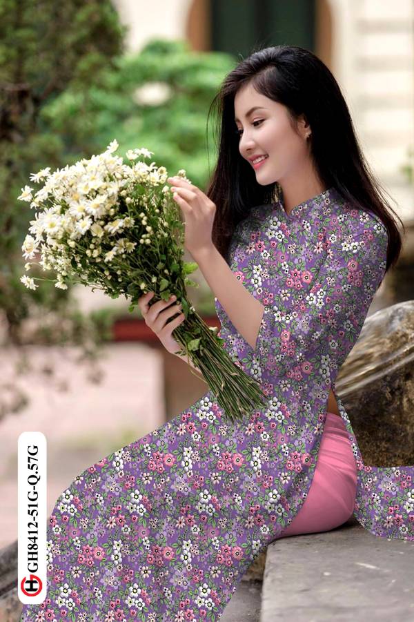 Vải Áo Dài Hoa Nhí Mới Ra AD GH8421