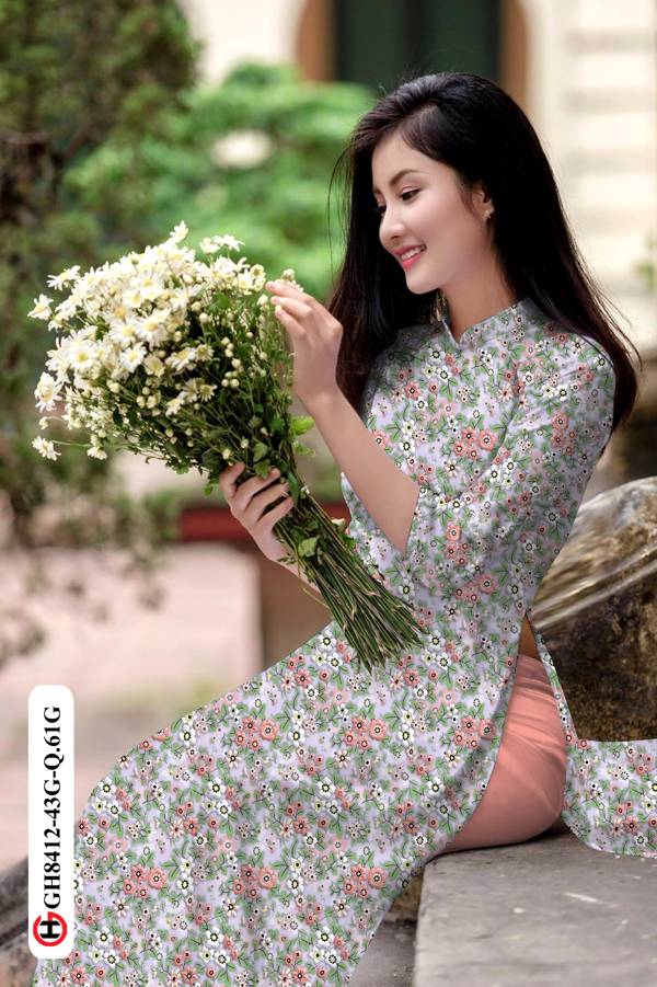 Vải Áo Dài Hoa Nhí Mới Ra AD GH8421