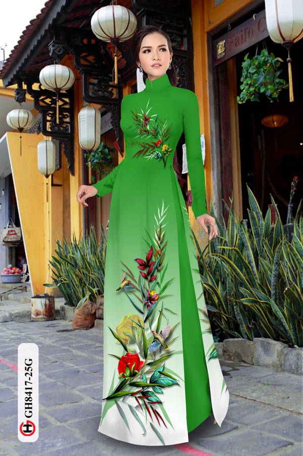 Vải Áo Dài Hoa In 3D Kiểu Mới AD GH8417 33 Vải Áo Dài Hoa In 3D Kiểu Mới AD GH8417