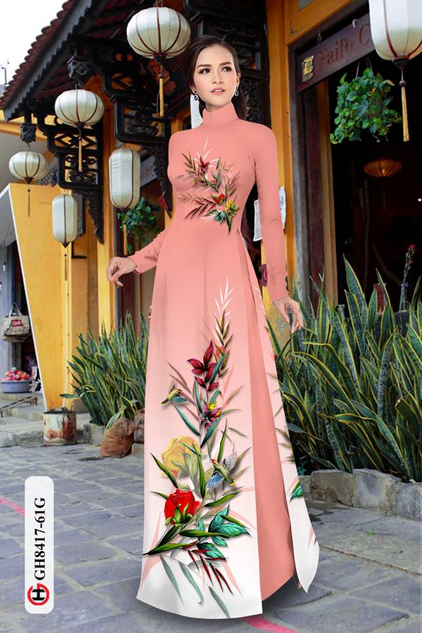 Vải Áo Dài Hoa In 3D Kiểu Mới AD GH8417 39 Vải Áo Dài Hoa In 3D Kiểu Mới AD GH8417