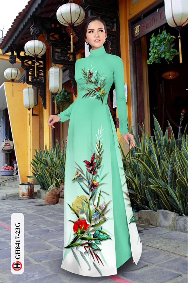 Vải Áo Dài Hoa In 3D Kiểu Mới AD GH8417 42 Vải Áo Dài Hoa In 3D Kiểu Mới AD GH8417