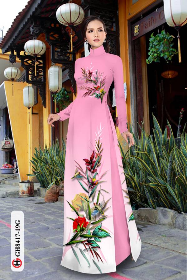 Vải Áo Dài Hoa In 3D Kiểu Mới AD GH8417 43 Vải Áo Dài Hoa In 3D Kiểu Mới AD GH8417
