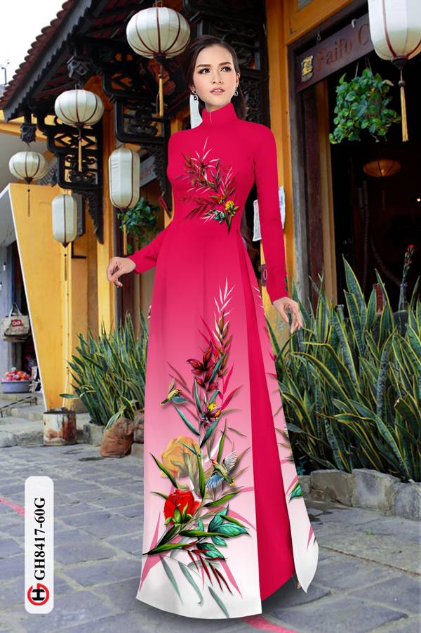 Vải Áo Dài Hoa In 3D Kiểu Mới AD GH8417 45 Vải Áo Dài Hoa In 3D Kiểu Mới AD GH8417