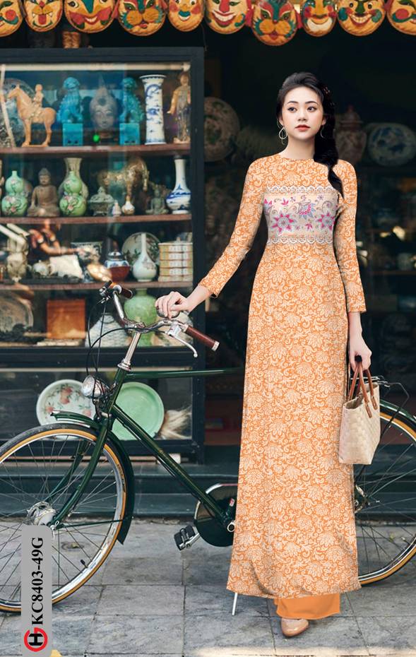 Vải Áo Dài Hoa Đều Độc Đáo AD KC8403
