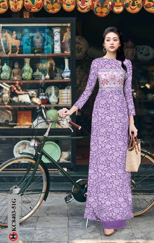 Vải Áo Dài Hoa Đều Độc Đáo AD KC8403