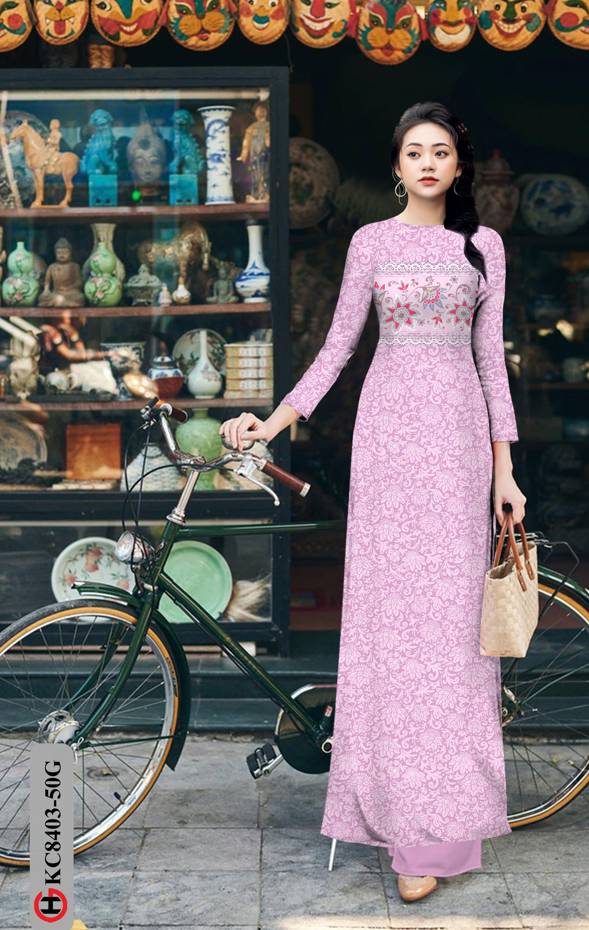 Vải Áo Dài Hoa Đều Độc Đáo AD KC8403