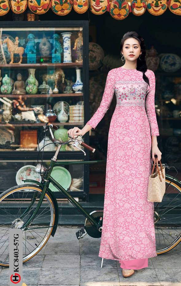Vải Áo Dài Hoa Đều Độc Đáo AD KC8403