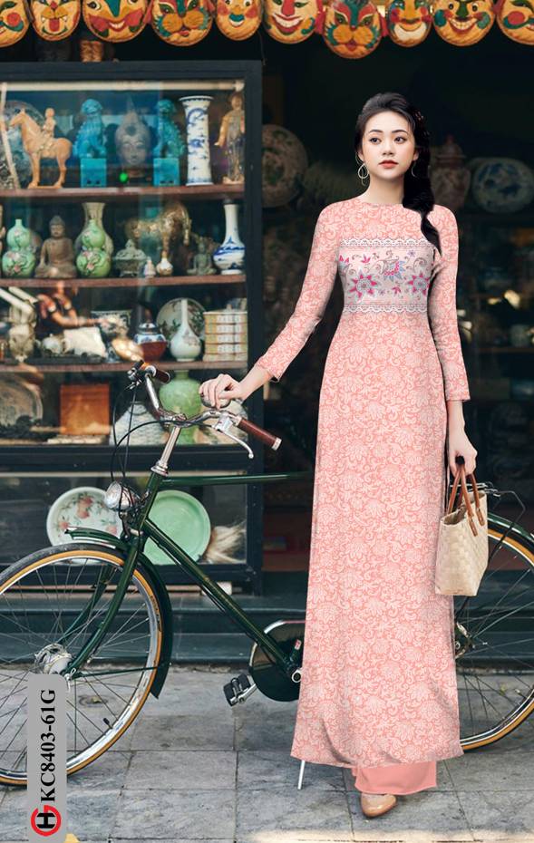 Vải Áo Dài Hoa Đều Độc Đáo AD KC8403