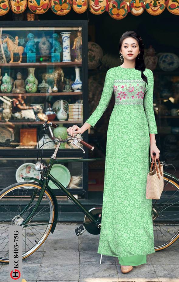 Vải Áo Dài Hoa Đều Độc Đáo AD KC8403