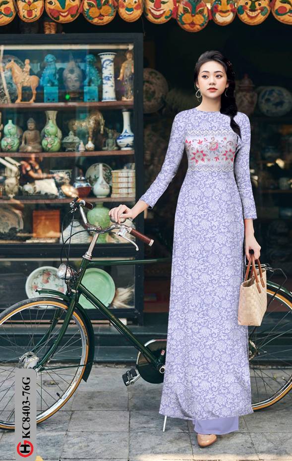 Vải Áo Dài Hoa Đều Độc Đáo AD KC8403