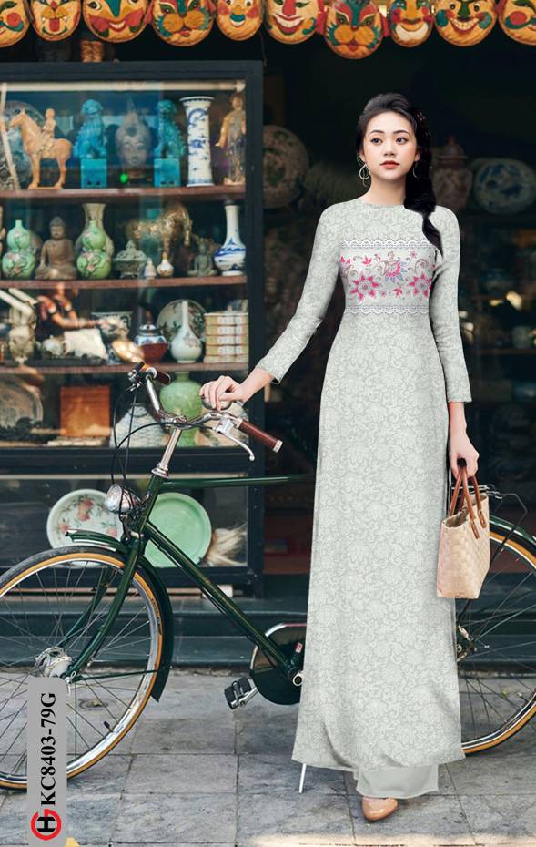 Vải Áo Dài Hoa Đều Độc Đáo AD KC8403