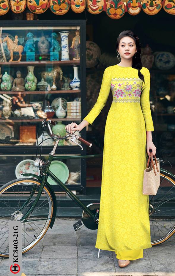 Vải Áo Dài Hoa Đều Độc Đáo AD KC8403