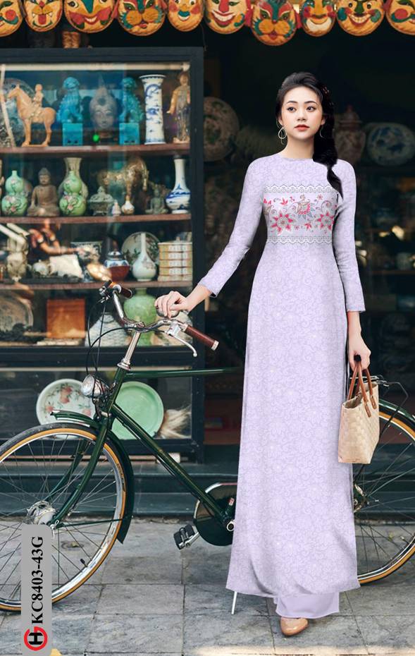 Vải Áo Dài Hoa Đều Độc Đáo AD KC8403