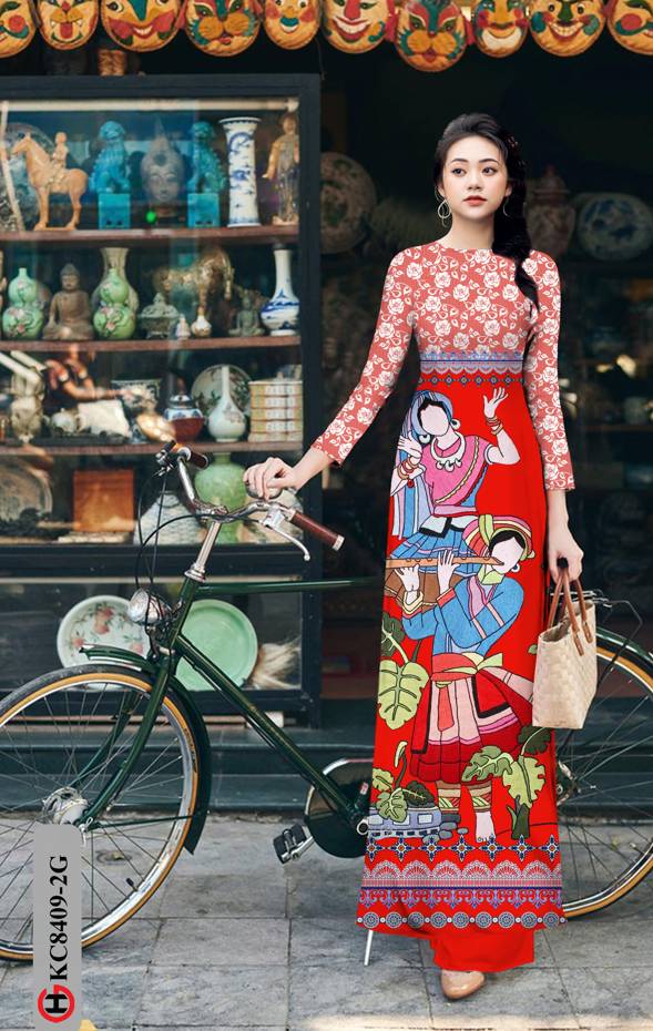 Vải Áo Dài Hoa Văn Độc Đáo AD KC8409 45 Vải Áo Dài Hoa Văn Độc Đáo AD KC8409
