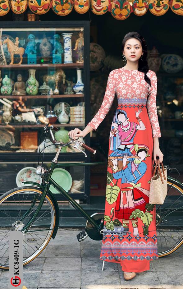 Vải Áo Dài Hoa Văn Độc Đáo AD KC8409 44 Vải Áo Dài Hoa Văn Độc Đáo AD KC8409