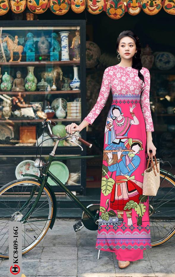 Vải Áo Dài Hoa Văn Độc Đáo AD KC8409 46 Vải Áo Dài Hoa Văn Độc Đáo AD KC8409
