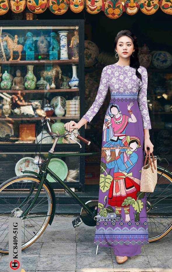 Vải Áo Dài Hoa Văn Độc Đáo AD KC8409 49 Vải Áo Dài Hoa Văn Độc Đáo AD KC8409