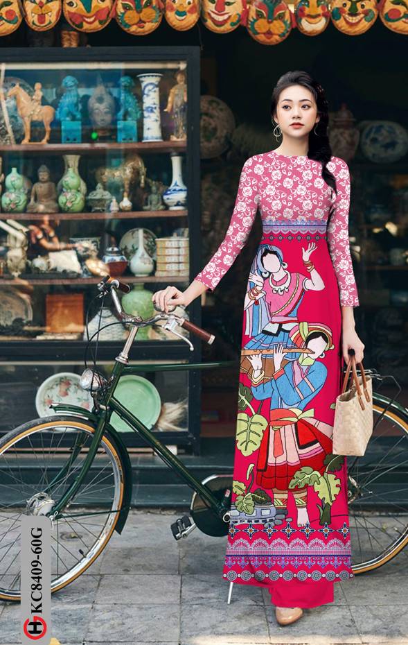 Vải Áo Dài Hoa Văn Độc Đáo AD KC8409 50 Vải Áo Dài Hoa Văn Độc Đáo AD KC8409