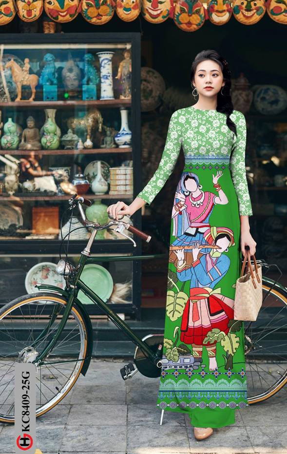 Vải Áo Dài Hoa Văn Độc Đáo AD KC8409 55 Vải Áo Dài Hoa Văn Độc Đáo AD KC8409