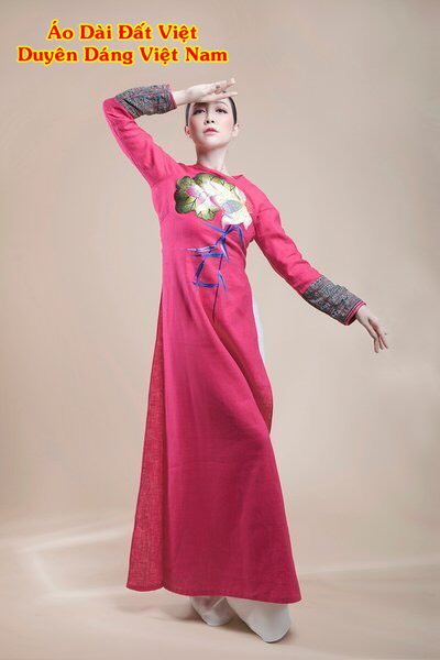 Áo Dài Vẽ Hoa Sen Độc Đáo AD VE110501 13 Áo Dài Vẽ Hoa Sen Độc Đáo AD VE110501