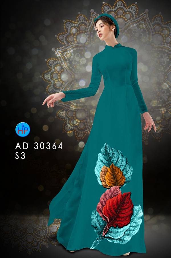 Vải Áo Dài In Hình Lá Thiết Kế 2021 AD 30364