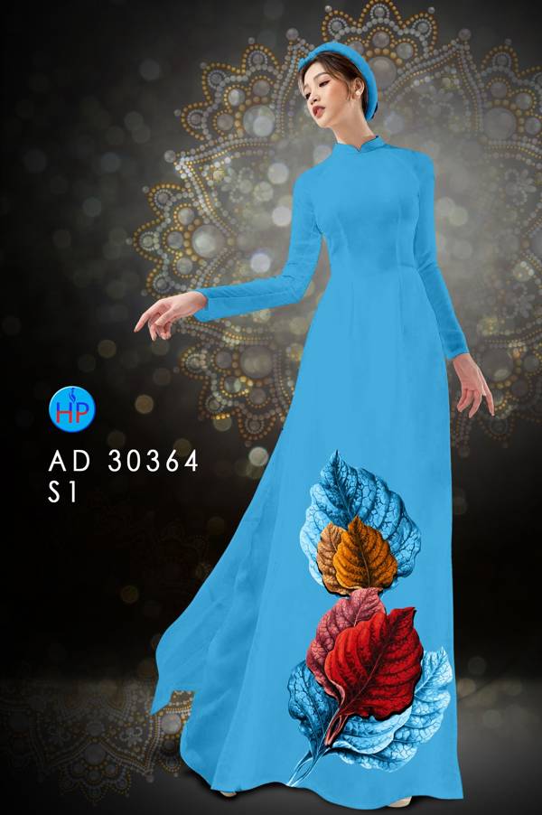 Vải Áo Dài In Hình Lá Thiết Kế 2021 AD 30364