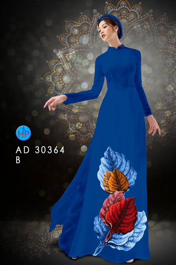 Vải Áo Dài In Hình Lá Thiết Kế 2021 AD 30364