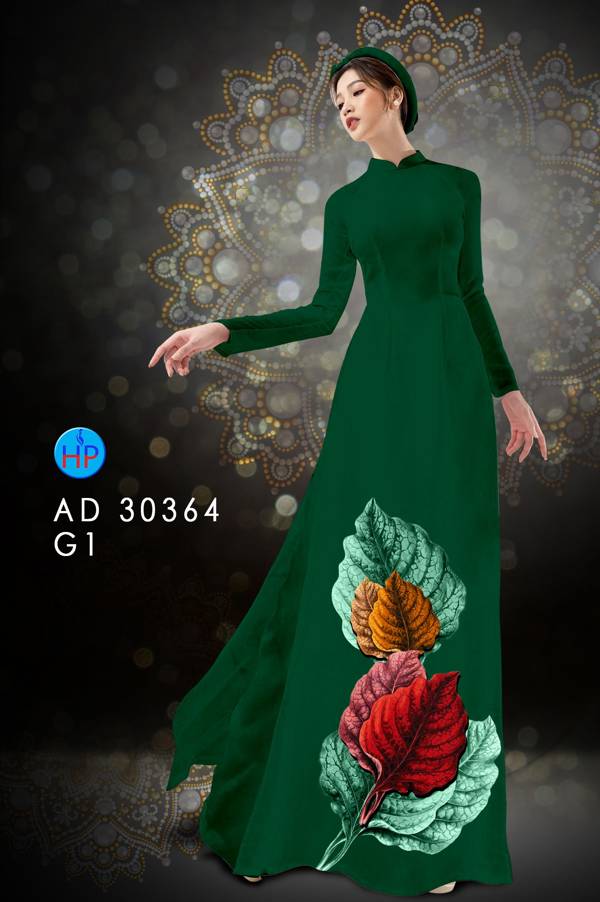 Vải Áo Dài In Hình Lá Thiết Kế 2021 AD 30364
