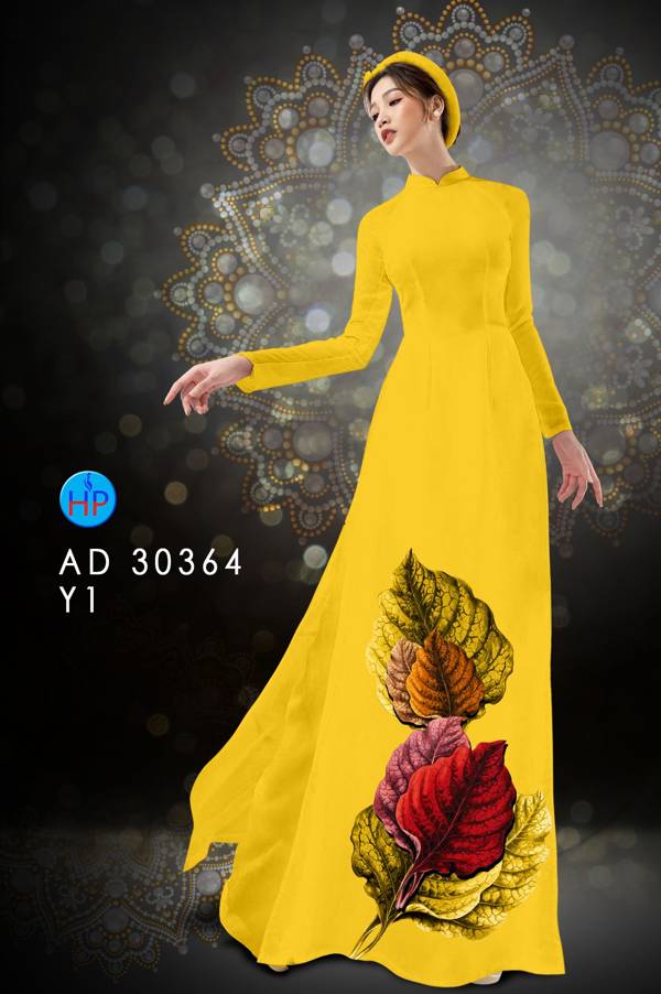 Vải Áo Dài In Hình Lá Thiết Kế 2021 AD 30364