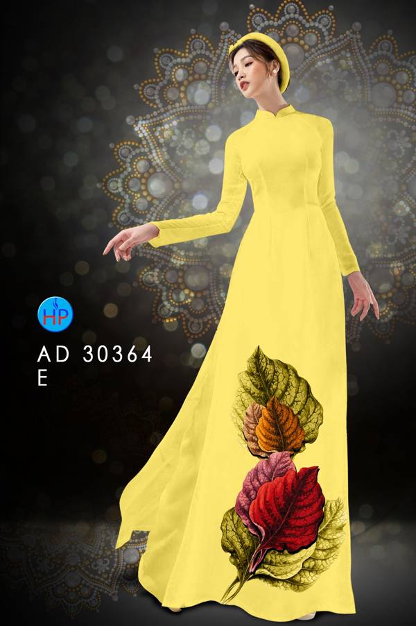 Vải Áo Dài In Hình Lá Thiết Kế 2021 AD 30364