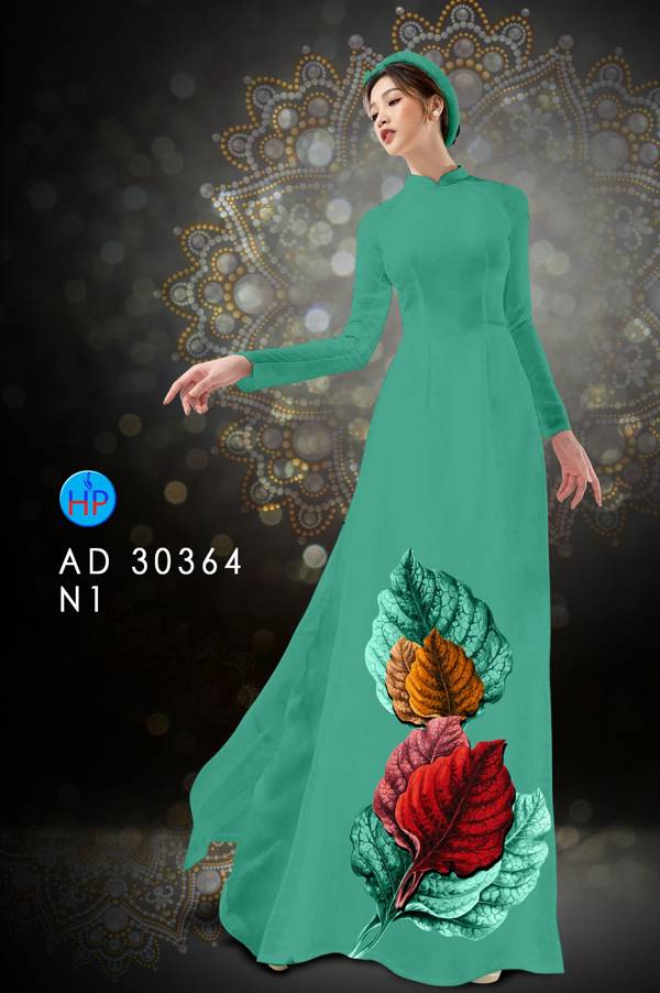 Vải Áo Dài In Hình Lá Thiết Kế 2021 AD 30364