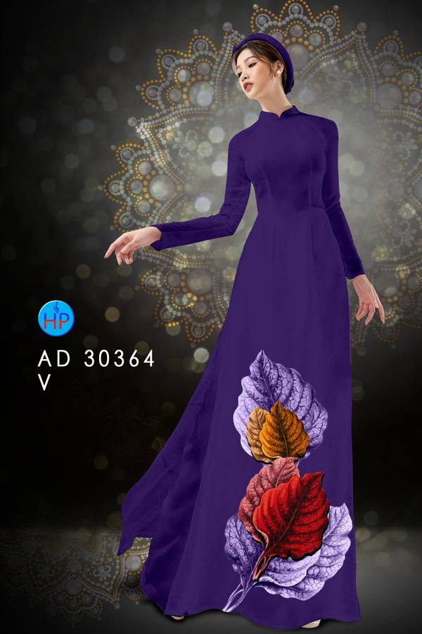 Vải Áo Dài In Hình Lá Thiết Kế 2021 AD 30364